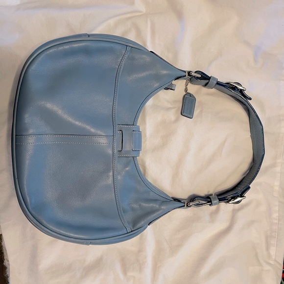 Awesome Coach Blue Leather Hobo Bag with Buckles - Picture 2 of 10
